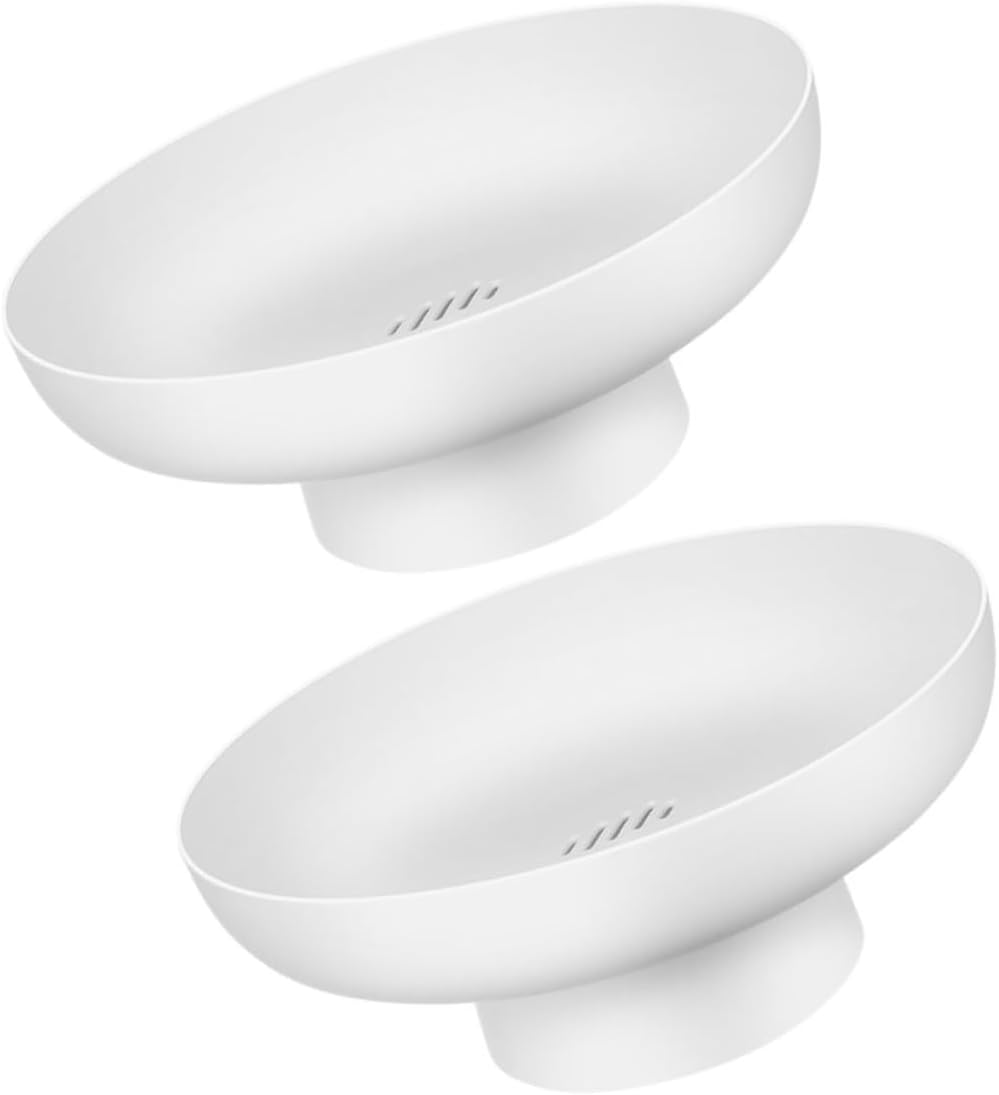 Mipcase 2pcs White Footed Fruit Bowls Multifunctional Small Appetizer Serving Bowls Decorative Pedestal Dessert Display Dish for Kitchen Counter and Tabletop