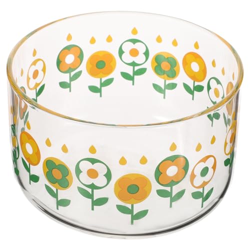 Gatuida Cuenco de Vidrio para Servir Ensaladas y Frutas Bowl Decorativo Resistente al Calor Fuente Moderna para Mesa y Cocina