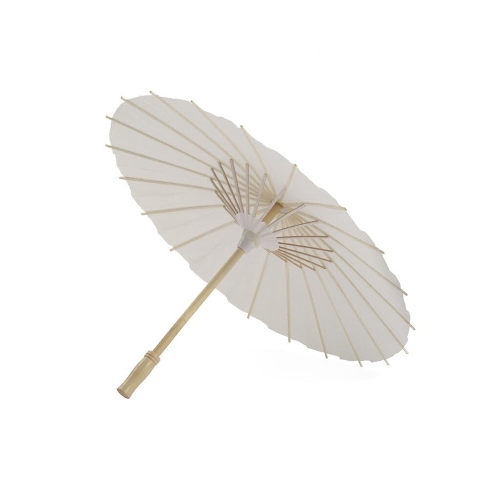 Eforcase Paper Umbrella Wedding Bridal Wooden Handle Parasol Paper Parasol Chinese/Japanese Decorative Umbrella DIY Painting Decorative Umbrella Photo