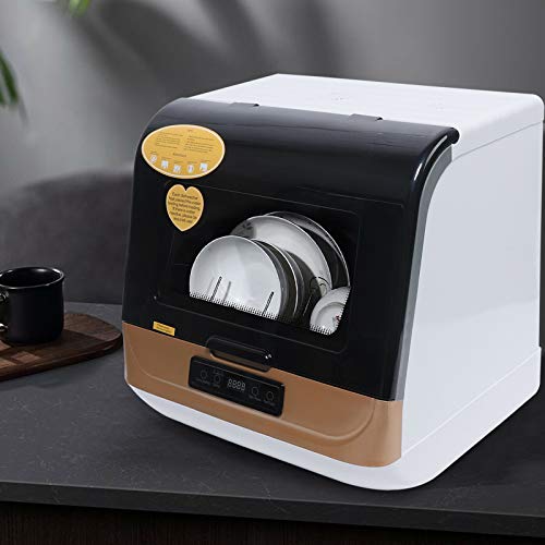 Portable Countertop Dishwasher, Gdntmu Mini Dishwasher With 4 Washing Programs,Air-Dry Function,Automatic Dishwasher Deep Heating Cleaning Machine For Small Apartments, Dorms And Rvs (Gold) #TOP1