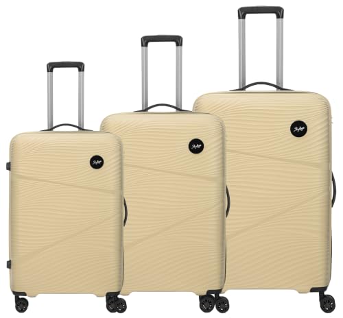 Image of Skybags Swirl Set of 3 Trolley Bag 56, 65 & 75cm | Small+Medium+Large | Hard Luggage | 8 Wheels Suitcase | Combination Lock with Anti-Theft Zipper | Polypropylene | 3 Years Warranty - Unisex (Blue)
