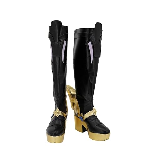 Helltaker Doctor Dottore Cosplay Shoes Fashion Long Black Boots for Halloween Carnival Party