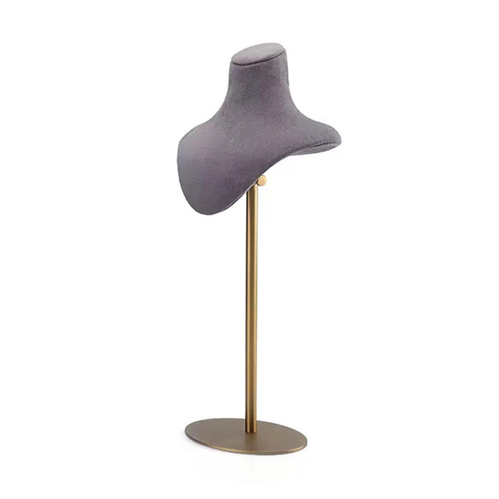 SBZIOJHDR jewellery stand, Velvet Necklace Stand Gold Metal Neck Hanger Holder Mannequin for Retail Show Jewelry Rack(Gris,Small)