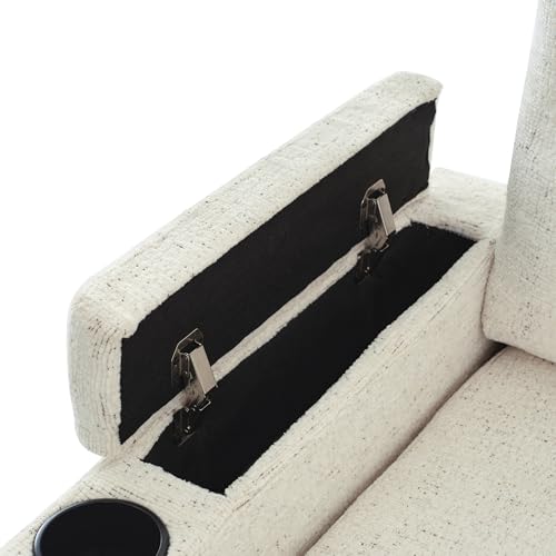 Image of ERYE 110-Inch U-Shaped Left Facing Sleeper Sectional Sofa Chenille Upholstered Corner Convertible Pull Out Sleeper Sofabed with Cupholders,Armrests Storage and USB Ports