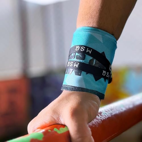 Image of Wrist Wraps for Calisthenics & Weightlifting - Heavy Duty Wrist Support & Stability (Blue Streak)