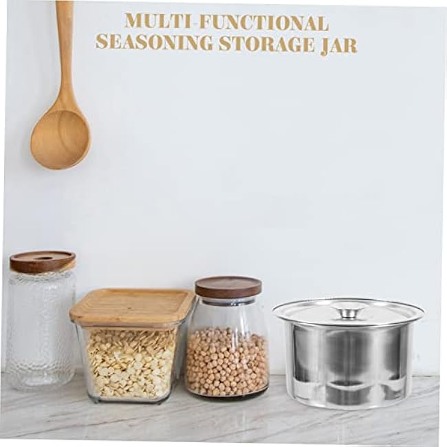 Toyvian 2Set Kitchen Seasoning Jar with Lid Spice Container for Sugar and Salt Compact Design for Home Restaurant and Hotel Use Easy to Organize and Clean