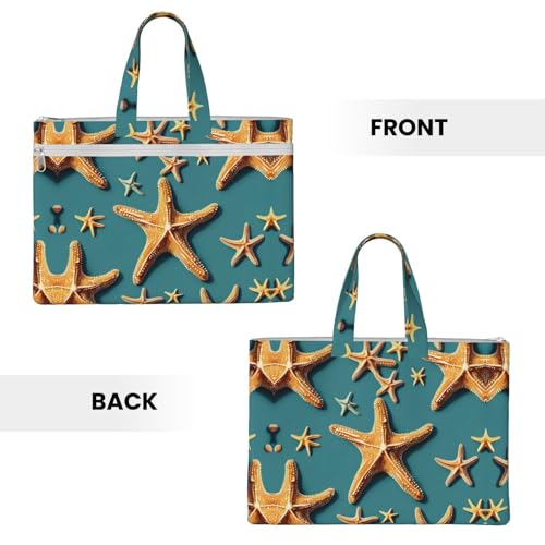 Beach Starfish Canvas Document Bag Briefcase For Professionals And Executives3