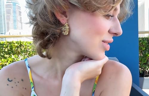 Chunky Gold Hoop Earrings Statement Earrings for Women Sparkly Rhinestone CZ Thick Hoop Earrings3