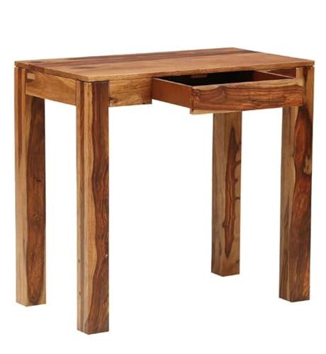 Image of Solid Wood Folding Study Table Laptop Computer Pc Writing Foldable Desk for Home & Office Space Saving Sleek Design (Honey Finish, Standard)