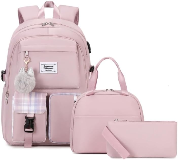 Joymoze Women Fashion Travel Backpack Set Roomy Laptop Rucksack Set Casual Daypack for Girl Purple