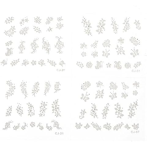 40 sheets 3D Mix Painted Nail Art Sticker Tip Decal Decorations + 10 free Cover