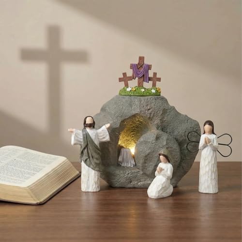 Résurrection de Pâques : scène vide en résine et décoration de table - 7