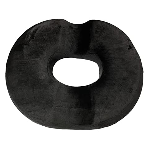 OR8 Donut Cushion Memory Foam for Pressure Relief-Hemorrhoid Tailbone-Piles, Bed Sores, Pregnancy, Coccyx, Sciatica, Postnatal-Suitable for Wheelchair, Car Seat, Office, Outdoor Pillow Black Cover