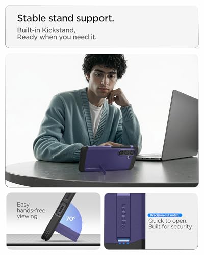 Image of Spigen for Galaxy S26 Case, Tough Armor MagFit [Kickstand] [Compatible with MagSafe] [Military-Grade Protection] - Ash Violet