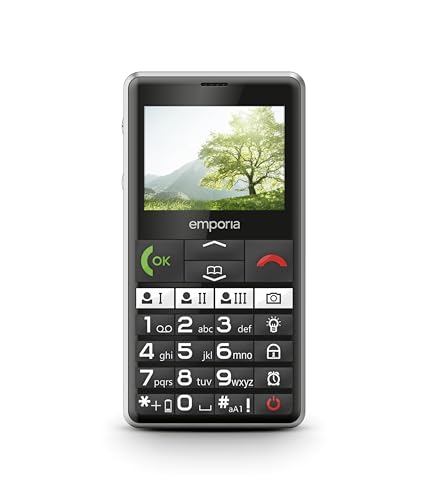emporiaPURE-LTE, Seniorenhandy 4G, Tastenhandy ohne Vertrag, Mobiltelefon mit Notruftaste, Schwarz
