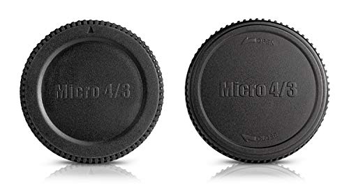 Ares Foto® Set: Funda y tapa del objetivo • Funda protectora para cámaras Micro Four Thirds (M 4/3): Panasonic Lumix DC-GH5S DC-G9 DC-GX850 DC-GH5 DMC-G85 / G80 Olympus PEN E-PL8 OM-E E-M1 Mark II PEN-F, etc.