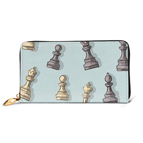 Preisvergleich Produktbild JHGFG Mode Handtasche Reißverschluss Brieftasche Muster Schach Telefon Clutch Geldbörse Abendkupplung Blockieren Leder Brieftasche Multi Card Organizer