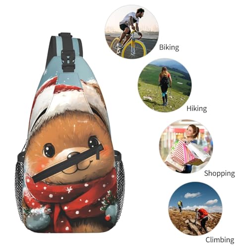 Bolso tipo sling Cute Winter Bear para mujer y hombre miniatura 6