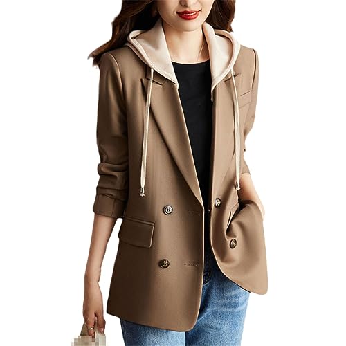Blazer Women's Coat Long Sleeve Hooded Suit Women Jacket Casual Blazers Tops