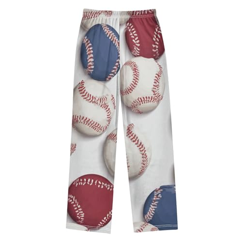 ZZXXB Colorful Baseball Boys Long Pants Soft Trousers Elastic Waist Kids Lounge Bottoms with Pockets S-XL2