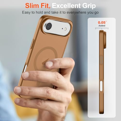 Image of SUPFINE Magnetic for iPhone Air Case (Compatible with MagSafe)(Military Grade Drop Protection) Slim Translucent Matte Shockproof with Anti-Fingerprint Phone Cover for 17 Air,Brown