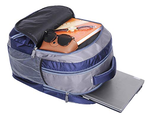 BLUBAGS 36L Laptop Backpack, 3 compartments, bottle holder, organizer, school bag for boys and girls, college bag for women and men, office bag, travel bag. (Navy_Blue) - Image 3