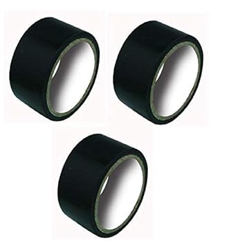 Generic Black Colored Cello Tape 2 inch/48mm x 65 Meters (Pack of 3)
