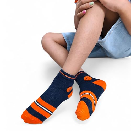 Image of Kid's Socks for Boys and Girls - Made with Soft & Breathable Cotton with Antibacterial Wash, Pack Of 5, Suitable for all day long use