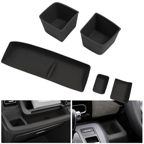 ZQX 新型 フリード GT系 専用 ダッシュボードトレイ ドリンクホルダー 助手席/運転席 収納トレイ 助手席オープントレイマット 滑り止め 防音設計 小物収納 シリコン素材 内装パーツ フリードアクセサリー 5点セット ブラック（2024年6月～現行 FREED GT系 全グレード対応）