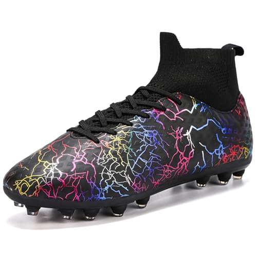 Boys Girls Soccer Cleats High-top Training Football Cleats Kids Ankle-high Soccer Shoes Lightweight Outdoor Futsal