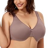 CALVENA Women's Minimizer Bra Full Coverage Plus Size Smooth Underwire Seamless Bra Mochaccino 40C