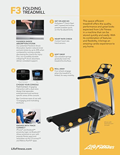 Life Fitness F3 Folding Treadmill With Go Console #TOP2