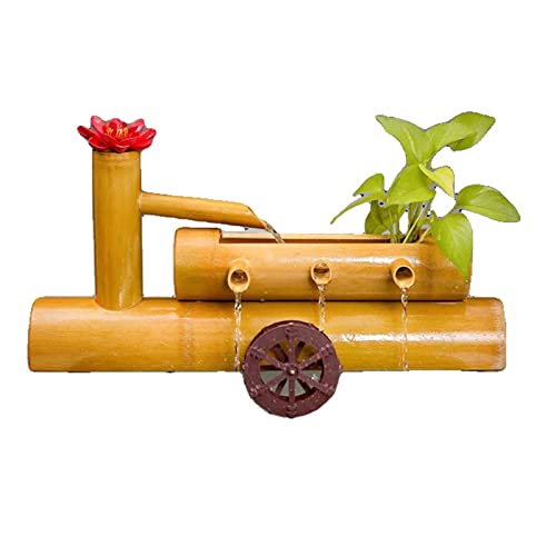 ZLECB Fuente De Bambú,Fuente de Agua con Bomba, Fuente de bambú Natural, Kit de Estanque de Patio Trasero, características de Agua bambú Suave antigrietas,80cm Cover
