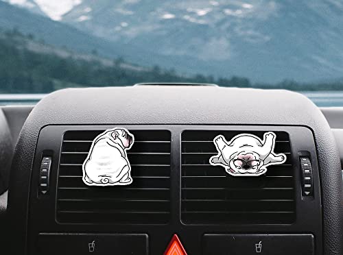 Image of WIRESTER Set of 2 Fresh Scented Car Air Freshener Vent Clip, Decorative Accessories, Interior Decoration for Cars, Dog, Cat, Fox, Frog, Raccoon, Pig Funny Playful Postures