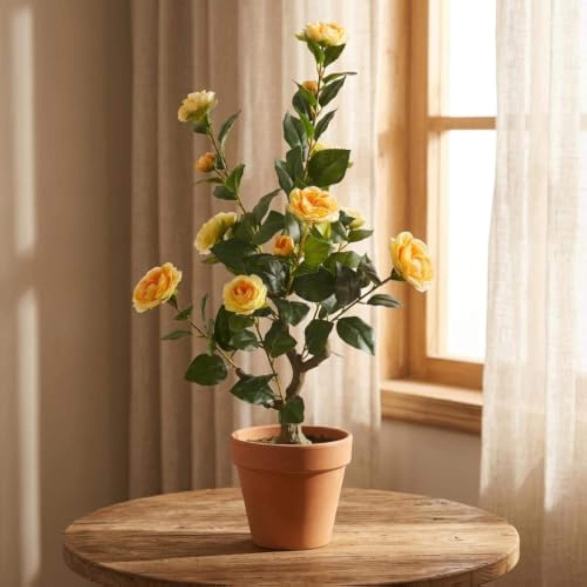 Artificial Eucalyptus Camellia Flower Bouquet for Home Decor