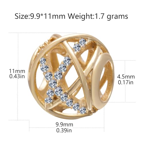 Galaxy 925 Sterling Silver Openwork Charm With Clear CZ Flower for Pandora Bracelet - Anniversary and Love2