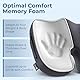 5 Star United Memory Foam Sitzkissen, ergonomisches Steißbeinpolster für Bürostühle, Linderung von Ischias- und Rückenschmerzen, rutschfest, tragbar - Schwarz