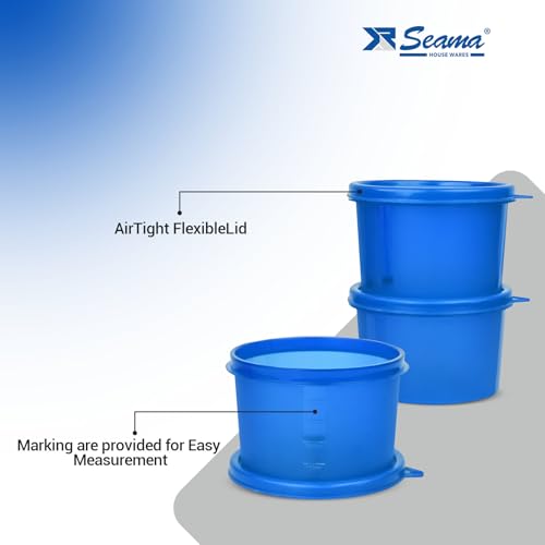 Image of Seama Flourax Airtight Food Storage Containers 550 ML (6 Pack) | BPA Free Food Grade Plastic | Leak Proof & Stackable Kitchen Storage Containers | Microwave & Dishwasher Safe Pantry Organizer