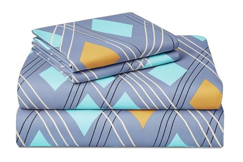 Image of VAS COLLECTIONS 300 TC Cloud Cotton Bedsheet Set Super King Size 108x108 Inch (275x275 cm) | Soft Breathable Double Bed Sheet with 2 Pillow Covers | Luxury Hotel Quality Bed Linen (Urban Plaid Blue)