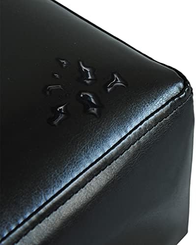 HOMCOM PU Leather Footstool Foot Rest Small Seat Foot Rest Chair Black Home Office with Legs 40 x 30 x 24cm