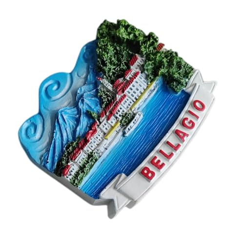 Imán decorativo Bellagio Lake Como Italia 6.7x5.6 cm miniatura 2