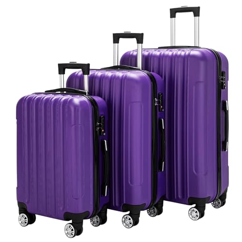 3 Piece Hard Luggage Box with Rotating Wheels 3 Piece Suitcase Set Travel Suitcase Set Retractable Handle(20/24/28)