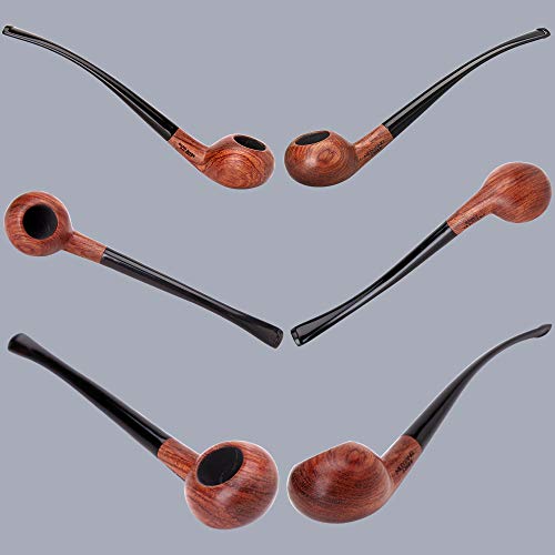 Muxiang Churchwarden Tobacco Pipe Apple Pipe Pear Wood Long Tobacco Pipes Fit 3Mm Filters10 Gifts Pipe Cleaners Pipe Screen Filter Brush Bag Stand Rack Ad0043 #TOP1