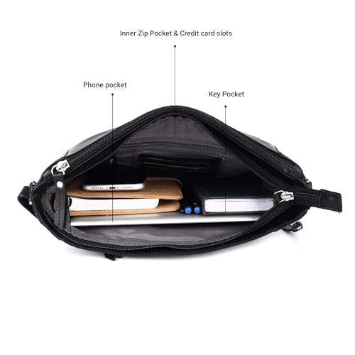 Grace Soft Napa Real Leather Large Cross body handbag-Double Zip Premium Sling Crossover Shoulder Bag for Women3