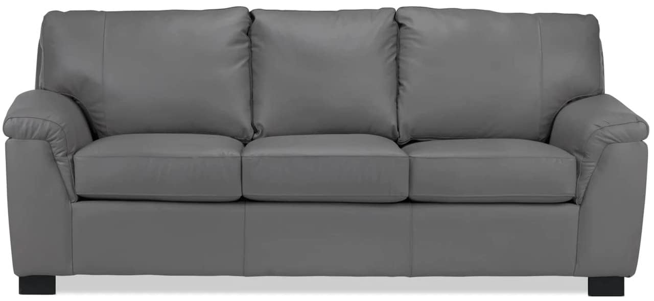 Ecstasy Home & DecorLeatherette 3 Seater Sofa Set for Home Living Room Office Furniture Sofa (Grey)