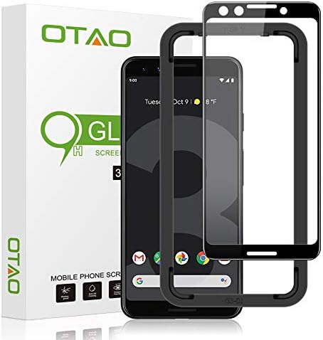Pixel 3 Screen Protector Glass,OTAO [Full Adhesive] [Full Screen Coverage] Google Pixel 3 Tempered Glass Screen Protector (5.5") with Easy Installation Tray for Google Pixel 3