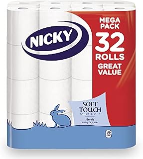 Nicky Soft Touch Toilet Tissue, 32 Roll, 419305