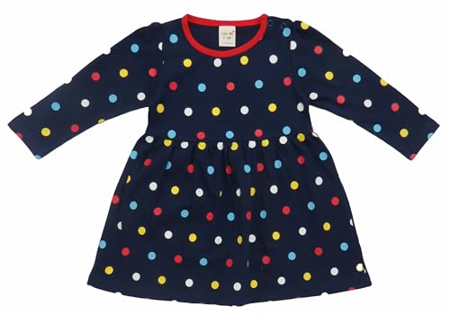 Image of Clothe Funn Baby Girls Full Sleeves Dress (12-18 Months, Combo:-2, Navy & Yellow (Pack of 2))