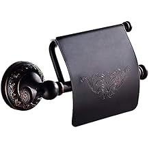Leyden Bronze Toilet Paper Holder, Oil Rubbed Bronze Tissue Roll Holder Storage with Cover for Bathroom