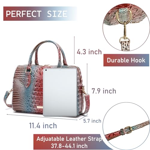 Image of Makcr Joacbv Top-Handle Crocodile Purses For Women Crossbody Leather Bags Trendy Large Capacity Tote with Shoulder Strap